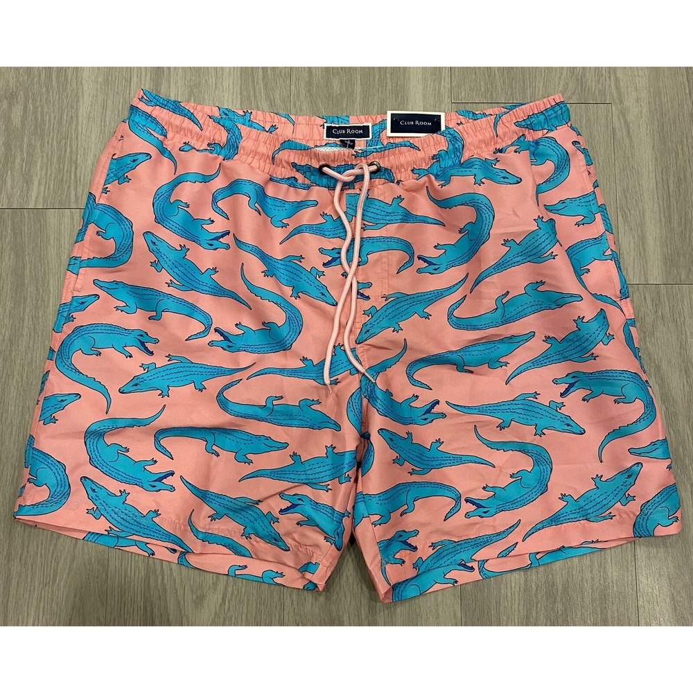 Club Room Men's Trunks Quick-Dry 7" Swim Shorts Beach Pool Surf Striped NWT XL